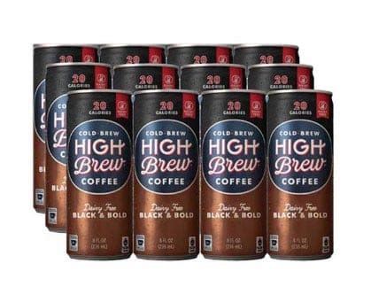 High Brew Coffee Dairy Free Black And Bold Cold Brew Coffee 8oz 12ct