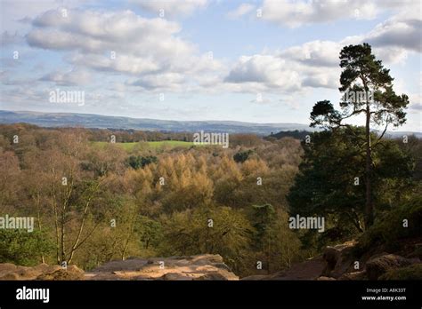 View Over Northeast Cheshire Countryside From Stormy Point At Alderley