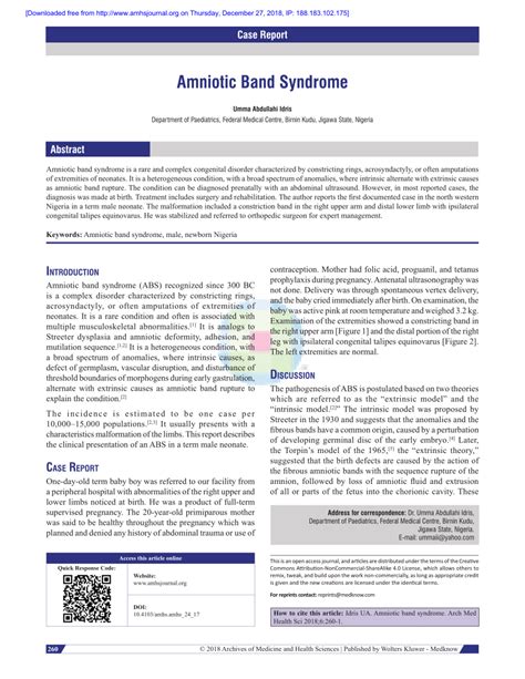 [PDF] Amniotic band syndrome