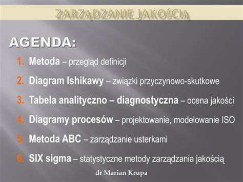 Ppt Zarz Dzanie Jako Ci Metody Techniki Koncepcje Powerpoint