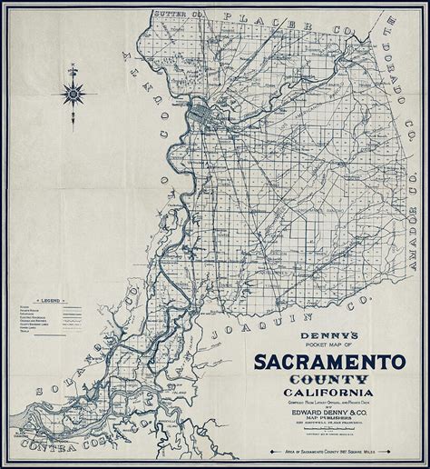 Sacramento County California Vintage Map 1913 Photograph By Carol Japp