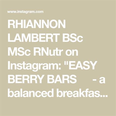 Rhiannon Lambert Bsc Msc Rnutr On Instagram Easy Berry Bars 🫐 🍓 A