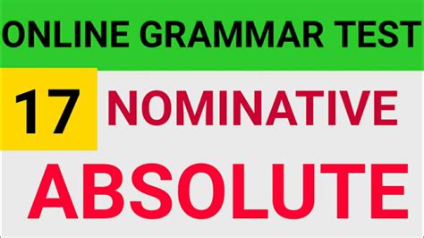 Nominative Absolute In English Grammar Youtube