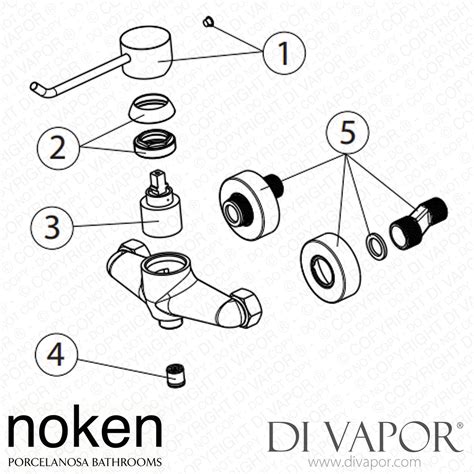 Noken Wall Mounted Exposed Shower Mixer Spare Parts