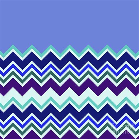 Chevron Lavender Turquoise Blue Purple Zigzag Pattern Digital Art By