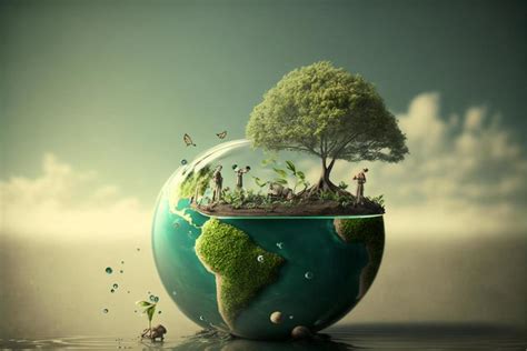 Save Earth Day Poster Environment Day Nature Green Glossy Background