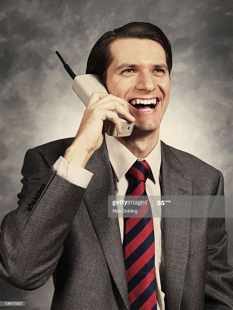 80 S Businessman With Old Style Brick Phone Laughing Photography