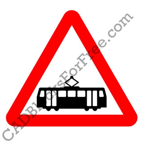 Trams Crossing Ahead Free Autocad Block In Dwg