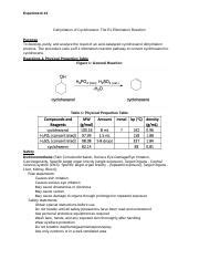 Experiment On Dehydration Of Cyclohexane E1 Elimination Reaction