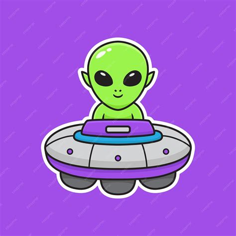 Premium Vector Illustration Cute Cartoon Alien Vector Design