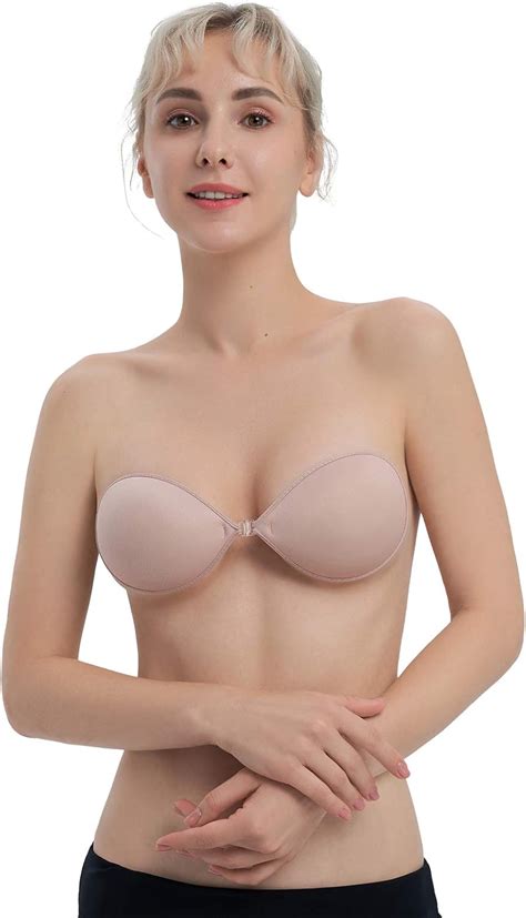 Muleug Adhesive Bra Strapless Sticky Bras Invisible Push Up Silicone