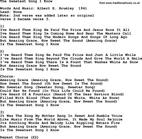 Free Printable Gospel Music Lyrics - Free Printable