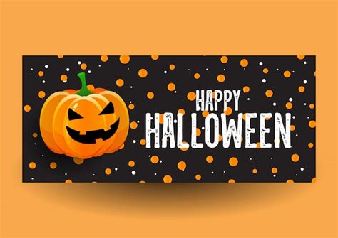 Free Vector | Halloween banner design with pumpkin