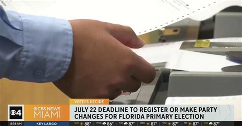 Florida voter registration deadline fast approaching - CBS Miami