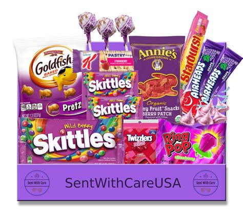 Purple T Box Purple Themed Snack Care Package Thinking Etsy