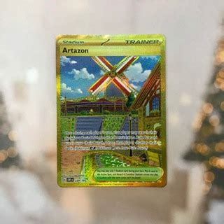 Thẻ hình Pokemon Artazon 229 197 Lá bài lẻ Gold Secret Rare tiếng Anh