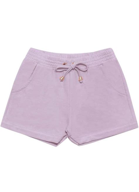 Shorts Moletinho Feminina Roxo Pulla Bulla