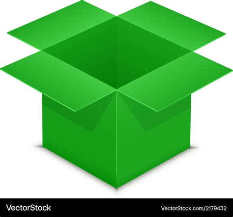Open green box on white Royalty Free Vector Image