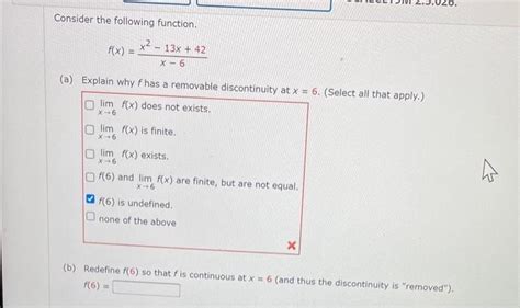 Solved Consider The Following Function F X X−6x2−13x 42