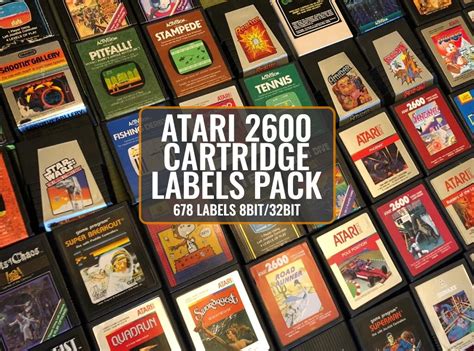 Atari 2600 Cartridge Printable Labels Pack Etsy