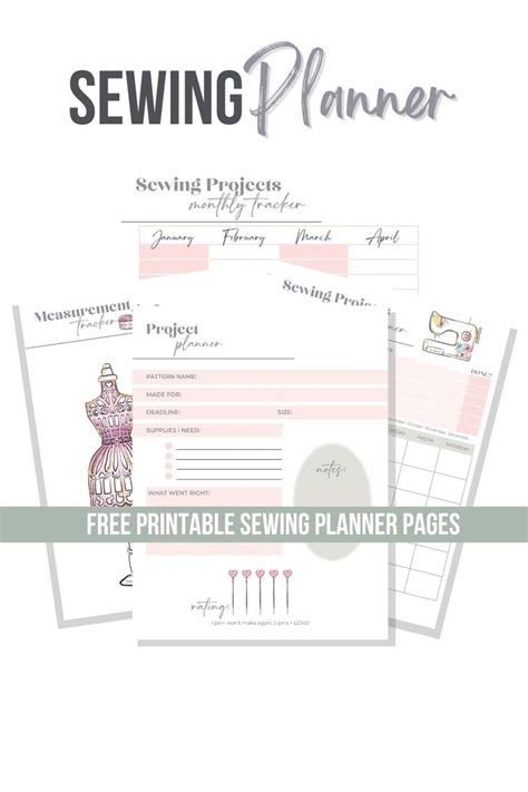 Free Printable Sewing Planner Us Letter A4 And A5 Included Planner