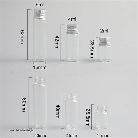 100x2 Ml 4 Ml 6 Ml Clear Glas Container Met Alumin Grandado