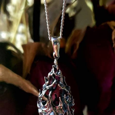 Silver Fox Pendant Necklace Sleeping Fox Talisman Pendant Fantasy