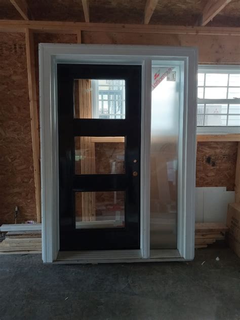 New Black Steel Door 36x80 With A Sidelight Truro Windows Doors And Trim Truro Kijiji