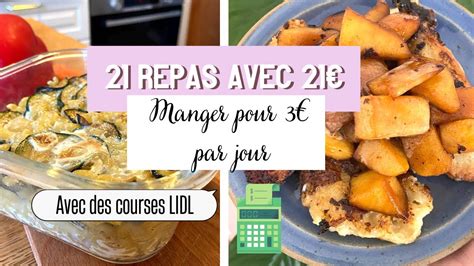 Manger Avec Par Repas Une Semaine D Id Es Repas Petit Budget En