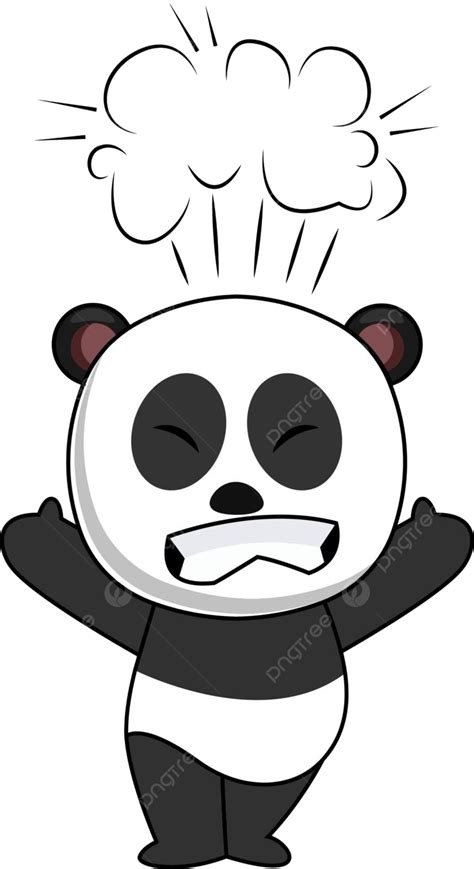 Angry Panda Illustration In Vector Format On A White Background Vector