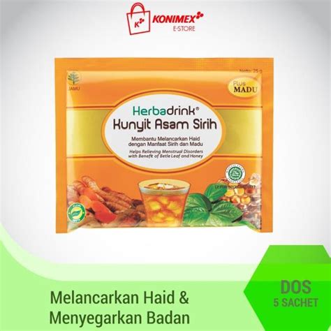 Herbadrink Kunyit Asam Sirih Madu Serbuk Minuman Lancar Haid Minuman