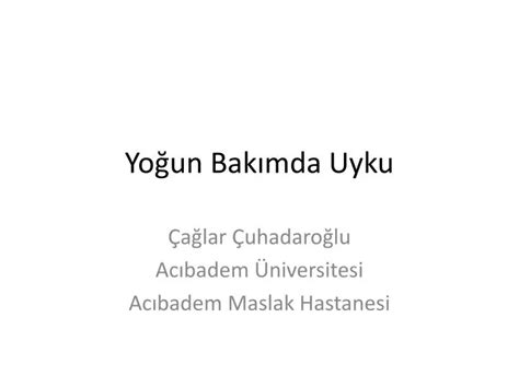 PPT Yoğun Bakımda Uyku PowerPoint Presentation free download ID