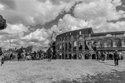 Exterior View Of The Ancient Roman Colloseum In Rome Editorial Stock