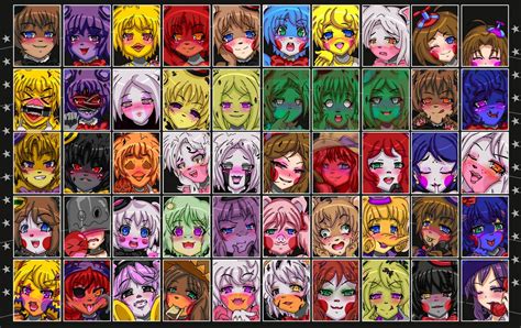 Full Fnia Ultimate Custom Night Roster Fnaf Ucn By Mairusu Paua On