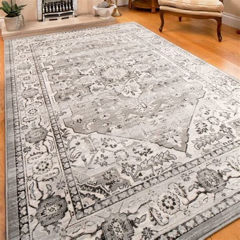 Latitude Vive Olsen Oriental Machine Woven Grey Area Rug Wayfair Co Uk