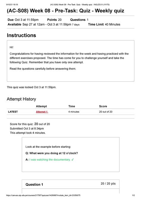 AC S08 Week 08 Pre Task Quiz Weekly Quiz Ingles III 11170