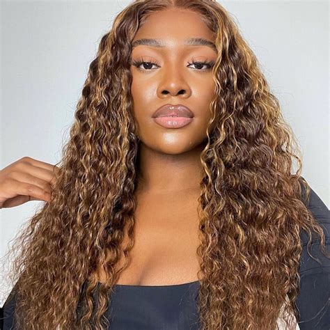 Highlight Honey Blonde Deep Wave X X Human Hair Hd Lace Front Wigs