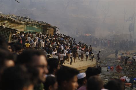 A Rohingya camp fire in Bangladesh leaves thousands homeless : NPR