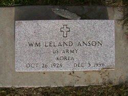 William Leland Anson M Morial Find A Grave