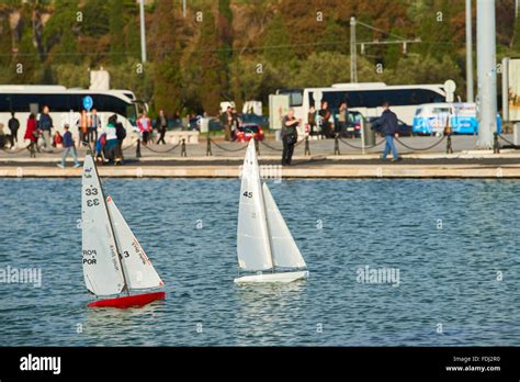 Rc Sailboats In Belem Lisbon Portugal Stock Photo Alamy