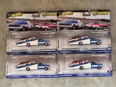 HOT WHEELS TEAM TRANSPORTERS RELEASE A SOLID CASE CHEVELLE CHEVY RAMP TRUCK A J Toys