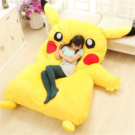 Japan Anime Pokemon Pikachu Stuffed Large Cartoon Totoro Sofa Bed