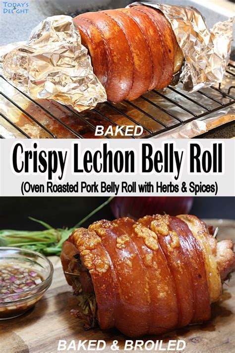 Crispy Roasted Pork Belly Roll Lechon Belly Roll Is Oven Roasted Pork