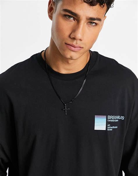 Asos Design Oversized T Shirt In Black With Street Front And Back Print