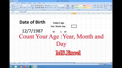 Excel Age Structure Diagram Excel Age Calculate Date Birth Y