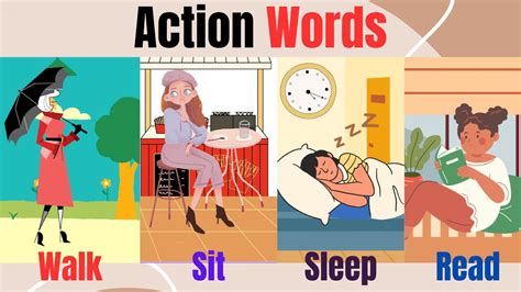 Action Word Action Words For Kids Action Words With Sentence