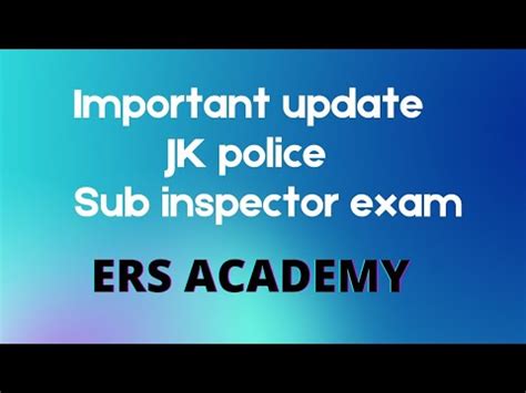 JK Police Sub Inspector Exam Update Jkssb Latest Updates Jk