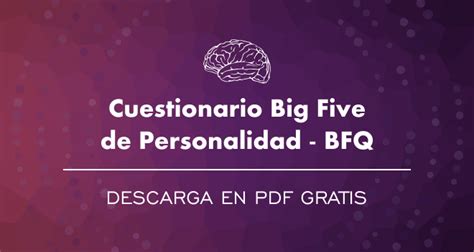 Test Big Five Descarga Gratuita En Formato Pdf