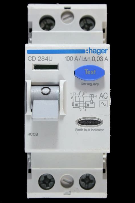 Hager Ma Double Pole Rccb Rcd Type Ac Cd U Used