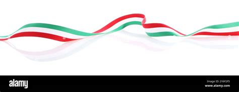 Ribbon In Colors Of Hungarian Flag Isolated On White Stock Photo Alamy